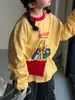 Camiseta Infantil Mo Xiaomeng Estilo Outono 2026 Meninos e Meninas Versão Coreana Desenho Carta Manga Curta Gola Redonda Infantil Top Soltinho