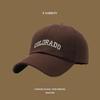 Ins peaked cap all-match Four Seasons grande circunferência da cabeça letras soft top bonito retro casal feminino face-looking pequeno boné de beisebol