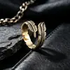 Anillo de Pluma Estilo Indio, Anillos Retro Europeos y Americanos para Hombres y Mujeres, Accesorios de Nicho, Suministro Transfronterizo, Venta al por Mayor por Fabricante