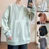 Sudadera para Hombre Estilo Americano Primavera, Otoño e Invierno 2026 Cuello Redondo Holgada Casual Camiseta Básica Manga Larga Ins Talla Grande con Forro Polar