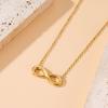 Collar de 8 palabras con diseño de explosión de estilo frío, sencillo y combinable, con cadena de clavícula de acero de titanio para mujer, con un amor eterno.