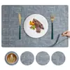 Jogos Americanos de Couro Estilo Ins Nórdico, Tapetes de Mesa Resistentes ao Calor, Tapetes de Isolamento para Mesa de Jantar, Tapetes para Tigelas, Jogos Americanos de Alta Qualidade para Pratos de Jantar, Tapetes para Xícaras de Chá