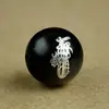 Madera de azufaifo incrustada con plata, Cuentas sueltas de la Fortuna de los Cinco Truenos de Tianshi, Joyería popular taoísta incrustada de sándalo púrpura, Accesorios de joyería de estilo nacional con cuentas