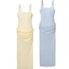 Ropa popular europea y americana transfronteriza de AliExpress para mujer, sexy, a la moda, para fiesta, sin mangas, con tirantes de ballena, vestido largo