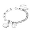 Novo Produto Transfronteiriço Europeu e Americano Personalizado Aço Titânio Moderno Flor Pulseira Feminina Borboleta Criativo Moda Irregular Joia de Mão