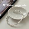 Corea del Sur Diseño Puerta Sur Joyería de Mano Plata Esterlina S925 Pulsera de Textura Irregular Pulsera Apilada de Alta Gama para Mujeres