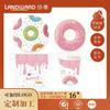 Decoração de festa de aniversário infantil com tema de donut, prato descartável, prato de papel, copo de papel, toalha de papel, faca, garfo e colher