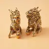 Ornamento Kirin de Latão quarto lingote de cobre puro Kirin um par de mesa escritório estudo casa loja empresa mesa de exposição