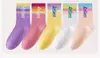 Calcetines para Niñas para Primavera y Otoño, de Media Pantorrilla, Infantiles, Estudiantiles, con Letras, Deportivos, Dopamina, Calcetines de Moda para Otoño e Invierno