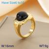 Anillo Minimalista Francés Versátil con Incrustaciones de Ágata Turquesa Roja Acero Inoxidable Acero Titanio Chapado en Oro de 18K Anillo Inmarcesible