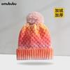 Chapéu de Lã com Gradiente à Prova de Frio Chapéu Feminino com Forro de Fleece Chapéu de Tricô Espesso e Quente Masculino Europeu e Americano Chapéu Pulôver para Exterior