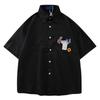 Camisa de manga corta YPRS para hombre, estilo japonés, con decoración de bolsillo fresca, estilo Hong Kong, divertida, para verano, para parejas, holgada, 2023