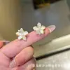 Brincos de Flor Zircônia Micro-Pavimentada para Mulheres Agulha de Prata S925 Moda Versátil Pequenos Brincos Frescos Brincos Pequenos Exquisitos