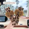 2026 Nuevas Almohadillas para Cinturón de Seguridad de Coche con Pelo de Conejo y Estampado de Leopardo para Invierno, Amigables con la Piel, Cálidas, Modernos Accesorios para el Interior del Coche
