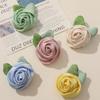 Estilo Japonés Frescas y Elegantes Rosas Rizadas de Tela DIY Hecho a Mano Pinza para el Cabello Simple Cordón para el Cabello Accesorios para Ropa