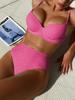 2025 Europa y Estados Unidos comercio exterior transfronterizo Amazon tendencia estampado cuello halter sexy bikini dividido encaje aguas termales