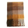 Bufanda Nueva de Cuadros para Mujer Otoño e Invierno Arcoíris Marca Grande Europea y Americana Combinación de Colores Cachemir y Mohair Chal Bufanda Engrosada para Cuello de Mujer