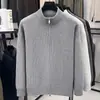 Cárdigan de Cuello Cruzado Ropa de Punto para Hombre 2026 Otoño/Invierno Nuevo Casual Manga Larga Engrosado Suéter Cálido Ropa de Abrigo para Hombre