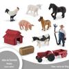 Simulação Transfronteiriça Mini Fazenda Aves Galinha Pato Ganso Vaca Ouro Animal Pequeno Modelo em Miniatura Ornamentos de Mesa de Areia Atacado