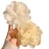 Pinza para el Cabello de Malla con Flores de Hada Súper para Mujer Nuevo Estilo 2025 Accesorio para el Cabello de Gama Alta Pinza de Tiburón Grande para la Parte Posterior de la Cabeza