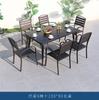 Mesa e Cadeiras de Alumínio Fundido para Pátio Externo, Varanda, Mesa Longa Telescópica, Terraço de Vila Externa, Jardim, Combinação Casual de Mesa e Cadeiras de Ferro