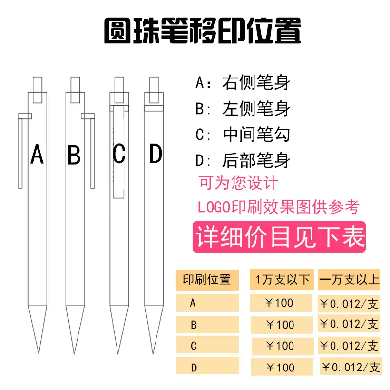 圆珠笔印刷价格