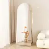 Espelho de Corpo Inteiro Arqueado para Quarto, Espelho de Parede com Fixação, Espelho de Vestir para Meninas, Espelho de Chão de Parede Estilo Ins 3D para Uso Doméstico