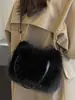 Bolso bandolera nuevo y elegante 2026, bolso de mano de color liso, diseño esponjoso, adecuado para el trabajo y los desplazamientos, bolso de hombro de alta calidad y a la moda