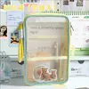 Bolsa de tutoría de gran capacidad color dopamina, set de papelería, bolsa de almacenamiento de malla, estuche universal para uso de oficina y estudiantil