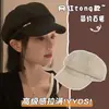 Boina Negra Sombrero para Mujer 2026 Nuevo Estilo Primavera, Otoño e Invierno Gorra de Periodista Circunferencia de Cabeza Grande Hace que la Cara se Vea Más Pequeña Sombrero Octagonal Sombrero de Pintor