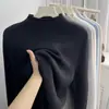Suéter de algodón suave con forro polar, camisa base de cuello alto medio para mujer, otoño e invierno, grueso, de una pieza, de terciopelo, suave, de color sólido, de punto, cálido.