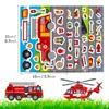 Nuevas pegatinas de camión de bomberos de dibujos animados que cambian de cara, 6 piezas/paquete, para niños, pegatinas de rompecabezas hechas a mano DIY, juguetes de educación temprana y educativos