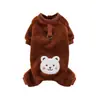 Roupas Quentes Espessas de Flanela para Pets com Quatro Pernas Outono e Inverno Cachorro Filhote Gato Cachorro Teddy Sem Capuz para Tração Suprimentos