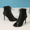 Sandalias de tacón alto de moda europea y americana estilo comercio exterior AliExpress con cordones boca de pez sandalias sexys zapatos de baile para fiesta de baile