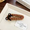 Pinza para el pelo de felpa con lazo y purpurina fina para otoño e invierno coreano, Pasador de hilo estilo Chanel, Accesorio para el pelo de pinza de tiburón para la parte trasera de la cabeza