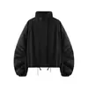 Ins Ropa de Mujer al por Mayor Estilo Europeo y Americano Transfronteriza Otoño Nuevo Casual Manga Larga Cuello Alto Botón Decorado Chaqueta Abrigo de Nylon