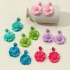 EZ4804 Llegada Nueva Transfronteriza Europea y Americana Flor de Tela Pendientes Hechos a Mano Lafitras Joyería de Flores Elegantes para Mujeres