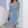 Comercio Exterior Transfronterizo Explosiones Elegante Vestido de Verano para Mujer con Estampado Digital 3D de Flores de Colores de Manga Corta
