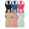 Vestido sin tirantes plisado color verde menta para mujer, estilo 'chica caliente' de verano, ajustado, adelgazante y que realza la figura, falda corta
