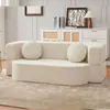 Sofá-Cama Compacto Estilo Vintage para Apartamentos Pequenos, Sofá Modular Dobrável de Uso Duplo Corduroy Preguiçoso para Sala de Estar e Quarto