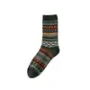 Meias de Cano Médio Estilo Outono e Inverno para Homens, Meias Longas de Ponto Duplo Dupla Fileira, Estilo Étnico Retrô, Ilha de Harris, Casual, Versátil, Quente, Meias Largas