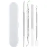 Tijeras para uñas, tijeras para cutícula de acero inoxidable, pedicura de salón de uñas, exfoliación de uñas, empujador de cutícula y removedor de padrastros set