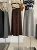 Falda Deportiva KEKEZOON de Cintura Alta con Cordón, Ajustada, de Longitud Media, Corte A para Mujer, Nueva Tendencia de Otoño 8641