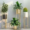 Soporte de Flores Moderno Sencillo, Soporte Decorativo Dorado para Macetas de Piso Creativo para Sala de Estar, Soporte de Exhibición para Plantas Verdes de Interior, Estante de Exhibición de Suculentas de Lujo Ligero