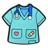 Desenho Animado Transfronteiriço Pequeno Médico Azul PVC Borracha Macia Adesivo Plano Acessório DIY Estetoscópio Broche Decoração
