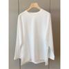 Preparación para capas de otoño e invierno ~ Camiseta básica holgada de manga larga cepillada con abertura para mujer Otoño e invierno T1028G