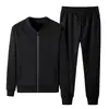 Traje deportivo de moda de primavera para hombre, sudadera con capucha y pantalones deportivos, conjunto de dos piezas para correr y uso casual, gris