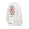 Versión Correcta de 25S Marca de Moda Corazón Cromado Algodón Puro de Doble Hilo de Alta Calidad Camiseta de Manga Larga Estampada para Hombre y Mujer