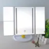 Espelho de maquiagem LED dupla face espelho de maquiagem triplo de mesa função de ampliação 2X3X espelho de mesa estilo Amazon