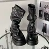 Botas Martin versátiles de suela gruesa color café para mujer, nuevas de otoño e invierno 2026, botas vintage de media caña estilo Maillard